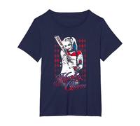 Suicide Squad Harley Quinn Bat Camiseta, Mujer Tallas Grandes, Azul Marino, 1XL Grande