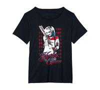 Suicide Squad Harley Quinn Bat Camiseta, Mujer Tallas Grandes, Negro, 1XL Grande