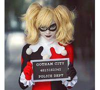 Suicide Squad Harley Quinn Cosplay Wig Peluca Styled Blonde Clip Ponytails Wig Heat Resistant Synthetic Hair Wigs + Wig Cap