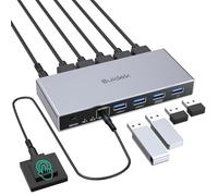 SUIDEK USB 3.0 HDMI KVM Switch, USB y HDMI Switcher con 4 puertos USB 3.0, para 2 ordenadores Compartir teclado ratón impresora disco duro y 1 monitor, Soporte 4K @ 60Hz con 2 cables USB