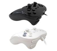 Suifaqi Controlador clásico con cable Verison 2025 para consola remota Nintendo Wii (paquete de 2, blanco y negro)