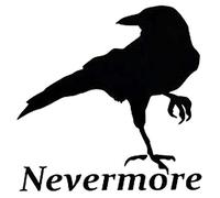 SUIFENG Pegatinas de Coche 15CM x 15CM The Raven Nevermore Vinyl Decal Car Sticker Edgar Allan Bird Car Stylings Accesorios para el automóvil con Astilla Negra