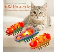 SuiHeill Juguete eléctrico Interactivo for Mascotas, Mini Escarabajo for Gatos, obstáculo de Escape, Juguete Giratorio automático, Escarabajo vibrador Que Funciona con Pilas(Blue Green)