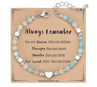 SUIMZESTI Pequeñas pulseras de cuentas para mujer, Always Remember You are Brave, pulsera de eslabones de hilo inoxidable, regalos de amistad para mamá, esposa, en Navidad, Pascua, cumpleaños, San
