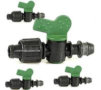Suinga 4 x Llave de Paso Cinta de riego por Goteo 16mm a Toma. Válvula derivación con Junta Utilizada para conectar directamente la Cinta de Goteo a la principal, verde