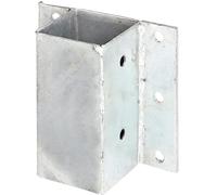 Suinga Anclaje de pared metalico cuadrado 9x9x15 cm | Anclaje metálico Galvanizado Pared para Postes | Soporte para Poste de Madera, gris