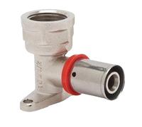 Suinga Codo con soporte 1/2" hembra para Tubo multicapa 20 mm, uso con máquina prensadora, gris