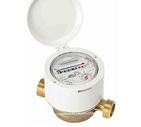 Suinga CONTADOR DE AGUA 15mm R160 RESIDENCIAL chorro único para AGUA FRIA. Permite el uso con agua potable. Contador de LATON 3/4" macho. Caudal máximo 2,5 m3/h.