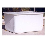 Suinga. DEPOSITO DE Agua de Poliester Fibra de Vidrio 200 litros Rectangular. Incluye tapadera. Largo 76 cm, Ancho 69,5 cm, Altura 52 cm. Capacidad exacta 210 litros.