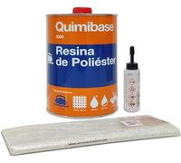 Suinga Kit RESINA DE POLIESTER 1kg para reparaciones (750g) + Manta fibra de vidrio 1m2 Mat-300 + catalizador de peróxido. Util para reparaciones de coches, piscinas, depósitos, naútica e industrial
