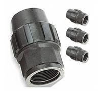 Suinga Pack 4 Enlace Hembra Polietileno 63mm x 2'' para Tuberia de polietileno 63 mm | Enlace rosca Hembra 63 Aenor | Conector riego, negro