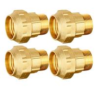 Suinga Pack 4 ENLACE MACHO LATÓN 20 mm x 1/2" para tubería de polietileno de 20 mm. Manguito de laton para alta presión, riego y fontaneria, Certificado Aenor