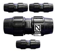 Suinga Pack 4 Manguito Polietileno 25mm | Enlace 3/4'' Aenor | Unión para Tuberia de Polietileno 25 mm | Enlace 25mm, negro