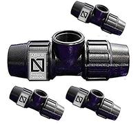 Suinga Pack 4 Te Polietileno 25mm x 3/4" hembra para Tuberia de polietileno 25 mm | Accesorio PE Aenor | Te riego y fontaneria, negro
