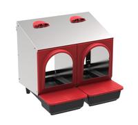 Suinga Ponedero Gallinas galvanizado de Interior, Nido para gallinas 2 Compartimentos, Ideal para 8/9 gallinas, 52x45x48 cm