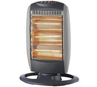Suinga Radiador Halógeno Oscilante, Estufa 1200W, Bajo Consumo, Silencioso, Panel de Control y Asa de Transporte, gris