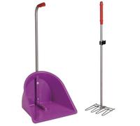 Suinga Recogedor de Estiercol con rastrillo | Recogedor Metalico Industrial | Limpiador de Abono de Animales y Granja Caballos