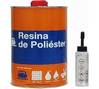 Suinga RESINA DE POLIESTER 1kg para reparaciones + catalizador de peróxido. Util para reparaciones de coches, piscinas, depósitos, naútica e industrial