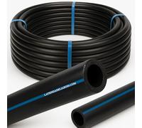 Suinga Tuberia agua potable 40mm 10 bar 100m | Tuberia 40 mm PE100 Alimentaria baja densidad | Tuberia Polietileno banda azul AENOR, negro