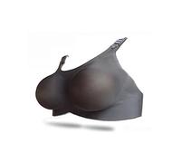 SUIOPPYUW 2 en 1 Formas de Mama de Silicona Pechos Falsos Lavable prótesis Sujetador Piel A-D Taza Sujetador mastectomía Novedad Disfraz, Negro, Mujeres/Copa C