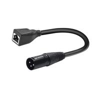 SUIOPPYUW Cable adaptador XLR de 3 pines macho a hembra de 30 cm longitud resistente para señales audio alto rendimiento y controladores iluminación LED. Adaptador Ethernet DMX. Transmisión