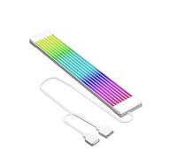 SUIOPPYUW Cable de alimentación Flexible para Placa Base ARGB, Cable de extensión alimentación para integración con Ordenador Escritorio y Tira LED ARGB 5 V y 3 Pines, 8 Tiras Blancas, 23.5 x 1 cm