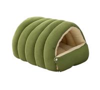 SUIOPPYUW Cama Tipo Cueva para Mascotas, Tienda de campaña Desmontable para Perros, caseta cálida para Gatos, fácil de Limpiar, Aislamiento Grueso y Felpa, Apta para Ambos, Verde, 45 * 30 * 19 cm