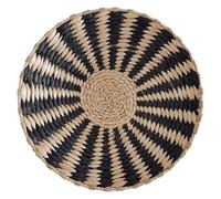 SUIOPPYUW Cuenco de tapiz rústico tejido, arte decorativo simple y natural para cocina, sala de estar, comedor, pan y frutas, Negro, 30cm