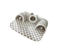 SUIOPPYUW Este Duradero túnel para Gatos con Cama Lavable Ofrece interesantes oportunidades de exploración para Gatos de Interior. Cama túnel para para Animales pequeños Interior, Gris, Metro