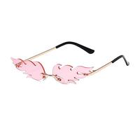 SUIOPPYUW Gafas duraderas y transpirables para entusiastas del fuego, gafas de sol sin marco, llama, a prueba de viento, impermeables a la moda, Rosa, Rosa