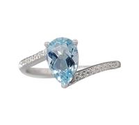 SUIOPPYUW Hermoso anillo de joyería para mujer con forma de lágrima de gota de agua, hermoso anillo de compromiso, regalo de boda que seguramente causará una impresión