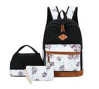 SUIOPPYUW Mochila Oxford Cherry con lazo y diseño de flores, ideal para el almuerzo universitario, ideal para el día a día con lazo y flores 3, tipo+5