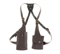 SUIOPPYUW Riñonera multifunción con cinturón y arnés de Hombro para Hombre y Mujer, Estilo Steampunk, para Ciclismo al Aire Libre, Estilo Vintage, de Piel sintética, para, Marrón Oscuro, 10x30cm