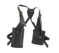 SUIOPPYUW Riñonera multifunción con cinturón y arnés de Hombro para Hombre y Mujer, Estilo Steampunk, para Ciclismo al Aire Libre, Estilo Vintage, de Piel sintética, para, Negro, 10x30cm