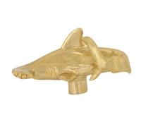 SUIOPPYUW Tirador de tocador de cara lisa, pomo cajón latón con forma tiburón único para armarios, muebles, resistente al desgaste