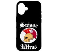Suisse Ultras Mohawk Skull Swiss Sport Supporter Switzerland Carcasa para iPhone 16