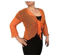 Suit and Suit Bolero Bolero - Camiseta de punto para mujer, manga 3/4, talla única, naranja, 36-48