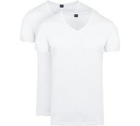 Suitable Camiseta blanca con cuello en V - Modelo Vita - Pack de 2 - Hombre - Ropa - Talla Modern-fit - 120-2 V White Vita, Wit, S