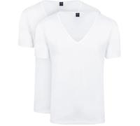 Suitable Vitaru Camiseta con cuello en V profundo blanco 2-Pack - Hombre - Ropa - Talla Slim Fit - 160-2 95/5 Kat/STR, Wit, S