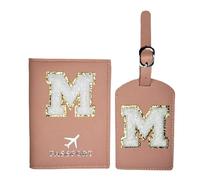Suitcase Cute Tags Cover, Bag Tags Suitcase, Waterproof Luggage Tag Holders, Tag Holder for Travel and Backpack, Suitcases, Pu Leather, Blank, Pink, White, 14x10.5x1 cm