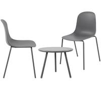 Suite de 2 plazas mindin plástico gris oscuro 60x166x85 cm