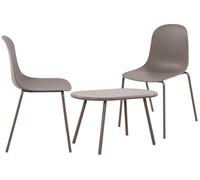 Suite de 2 plazas veldin plástico gris topo 151x80x85 cm