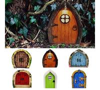 Suitedget B-019-A - 6 puertas de hadas para jardín, 2 mm de grosor, miniatura, puerta de duende, puerta de hadas, decoración de hadas, decoración de hadas, miniatura, decoración de jardín, accesorios