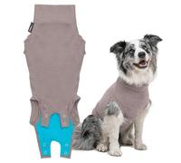 Suitical - El traje original de recuperación de cirugía para perros - Reemplaza el collar electrónico y el cono - Esterilización, castrar, heridas, evita lamer - Mediano + - Cuello a cola 61-71.9 cm