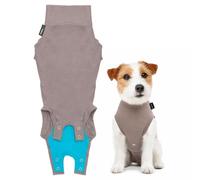 Suitical - El traje original de recuperación de cirugía para perros - Reemplaza el collar electrónico y el cono - esterilización, castrar, heridas, evita lamer - Pequeño + cuello a cola 49-22.4