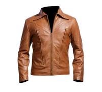 Suiting Style Chaqueta Day of Future para hombre, chaqueta de motociclista de piel auténtica pasada, chaqueta marrón para hombre, marrón, XXL