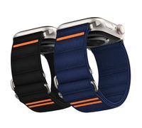 Suitisbest Paquete de 2 correas deportivas compatibles con Apple Watch Ultra Band de 49 mm, 46 mm, 45 mm, 44 mm, 42 mm, 41 mm, 40 mm, 38 mm, correa deportiva elástica con gancho en S para iWatch