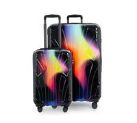 Suitline - Juego de 2 maletas con ruedas, rojo neón amarillo, 2er Set S+L, Carro rígido con ruedas giratorias