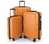 SUITLINE - Juego de 3 Maletas, Maleta de Viaje Trolley, Maletas de Carcasa Dura, TSA, (55 cm, 66 cm, 76 cm), 100% ABS, Mate, Naranja