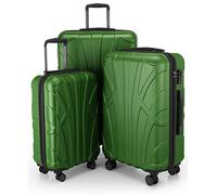Suitline - Juego de 3 Maletas, Maleta de Viaje Trolley, Maletas de Carcasa Dura, TSA, (55 cm, 66 cm, 76 cm), 100% ABS, Mate, Verde